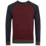 Толстовка унисекс Sandro, бордовая с темно-синим
