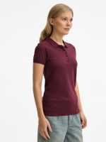 Рубашка поло женская Brandy Women, бордовая с белым — изображение 6