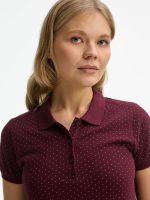 Рубашка поло женская Brandy Women, бордовая с белым — изображение 8