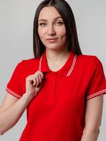 Рубашка поло женская Virma Stripes Lady, красная — изображение 9