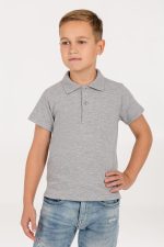 Рубашка поло детская Virma Kids, серый меланж — изображение 4