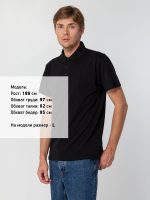 Рубашка поло мужская Spring 210, черная — изображение 4
