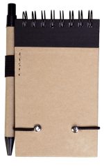 Блокнот на кольцах Eco Note с ручкой, черный — изображение 2