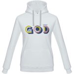 Толстовка с капюшоном «Новый GOD», белая — изображение 3