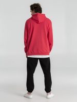 Толстовка с капюшоном унисекс Hoodie, красный меланж — изображение 10