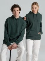 Толстовка с капюшоном унисекс Hoodie, темно-зеленый меланж — изображение 14