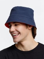 Панама Nylon двусторонняя, темно-синяя с красным — изображение 3