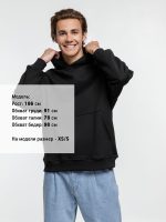 Худи оверсайз Kulonga Comfort Heavy, черное — изображение 4