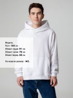 Худи флисовое унисекс Manakin, белое — изображение 9