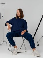 Футболка оверсайз унисекс Kosmos 2.0, темно-синяя — изображение 8