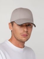 Бейсболка Canopy, серая с черным кантом — изображение 8