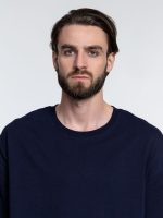 Футболка унисекс оверсайз Crosstown, темно-синяя — изображение 7