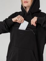 Худи унисекс с карманом на груди Chest Pocket, черное — изображение 11