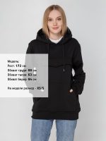 Худи унисекс с карманом на груди Chest Pocket, черное — изображение 7