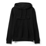 Худи унисекс с карманом на груди Chest Pocket, черное — изображение 2
