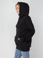 Худи унисекс с карманом на груди Chest Pocket, черное — изображение 10