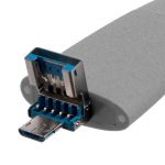Флешка Pebble Universal, USB 3.0, серая, 64 Гб — изображение 3