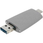 Флешка Pebble Universal, USB 3.0, серая, 64 Гб — изображение 5