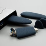 Флешка Pebble Universal, USB 3.0, серо-синяя, 32 Гб — изображение 9