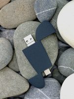 Флешка Pebble Universal, USB 3.0, серо-синяя, 32 Гб — изображение 10