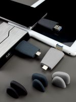 Флешка Pebble Universal, USB 3.0, серо-синяя, 32 Гб — изображение 12