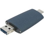 Флешка Pebble Universal, USB 3.0, серо-синяя, 32 Гб — изображение 5