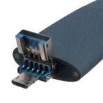 Флешка Pebble Universal, USB 3.0, серо-синяя, 32 Гб — изображение 2