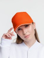 Бейсболка Classic, оранжевая с белым кантом — изображение 7