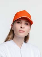 Бейсболка Classic, оранжевая с белым кантом — изображение 8
