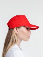 Бейсболка Classic, красная с белым кантом — изображение 9