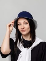 Панама Summer двусторонняя, синяя с серым — изображение 6