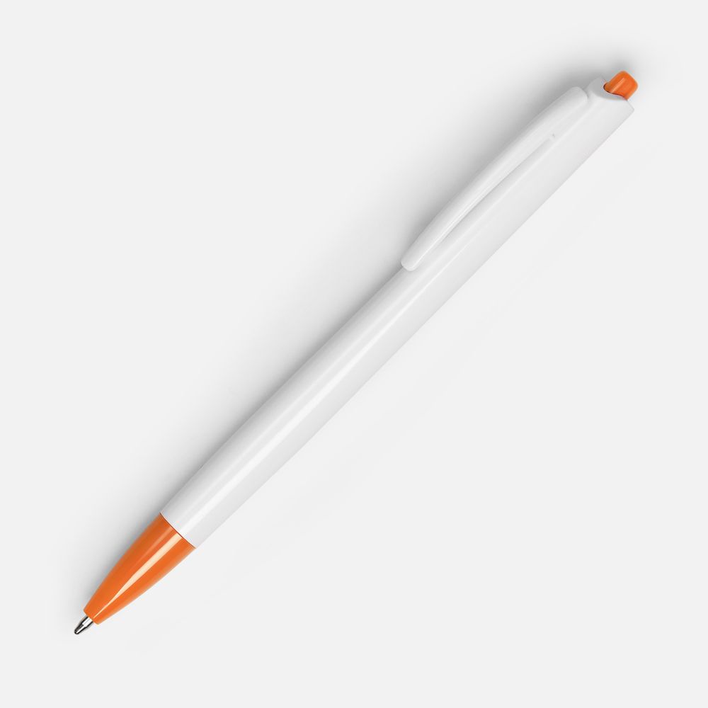 15906.62_6_1000x1000 Ручка шариковая Tick, белая с оранжевым — изображение 1