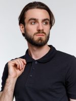Рубашка поло мужская Adam, темно-синяя — изображение 8