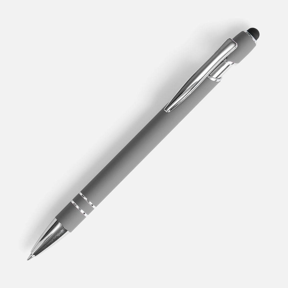 16426.10_14_1000x1000 Ручка шариковая Pointer Soft Touch со стилусом, серая — изображение 1