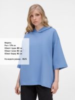 Футболка оверсайз унисекс с капюшоном Neofit, синяя — изображение 13