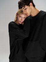 Свитшот оверсайз унисекс Vozduh, черный — изображение 11
