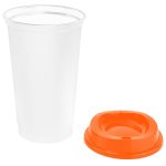 Стакан с крышкой Color Cap White, белый с оранжевым — изображение 2