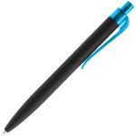 Ручка шариковая Prodir QS01 PRT-T Soft Touch, черная с голубым — изображение 3