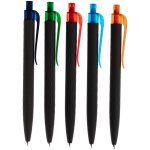 Ручка шариковая Prodir QS01 PRT-T Soft Touch, черная с голубым — изображение 7