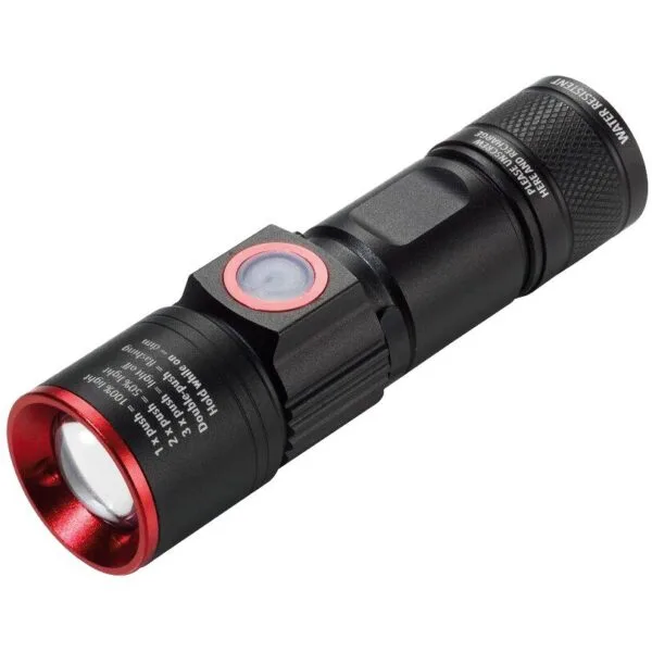 Аккумуляторный фонарик Eco Beam Pro, черный с логотипом СПб - фото № 1