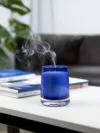 Ароматическая свеча Fragnola, пряная древесина и кардамон, темно-синяя с логотипом СПб - фото № 6