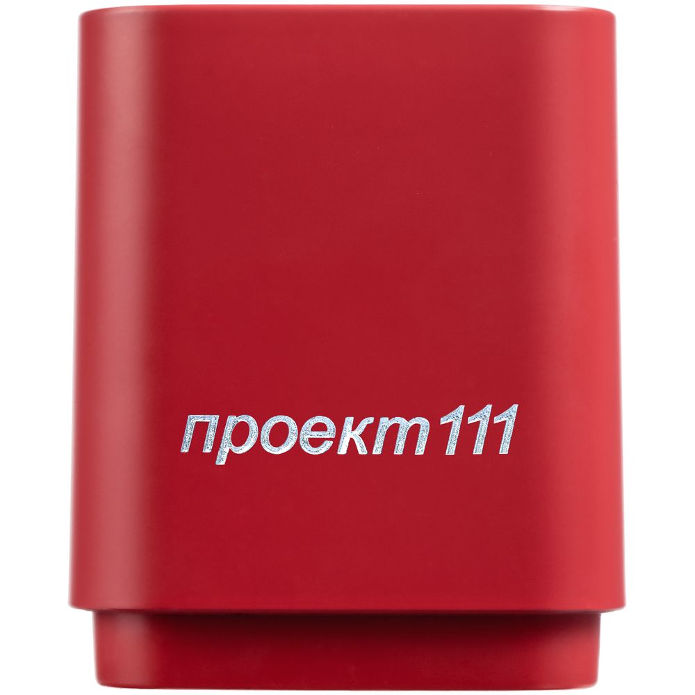 Беспроводная колонка с подсветкой гравировки Glim, красная с логотипом СПб - фото № 4