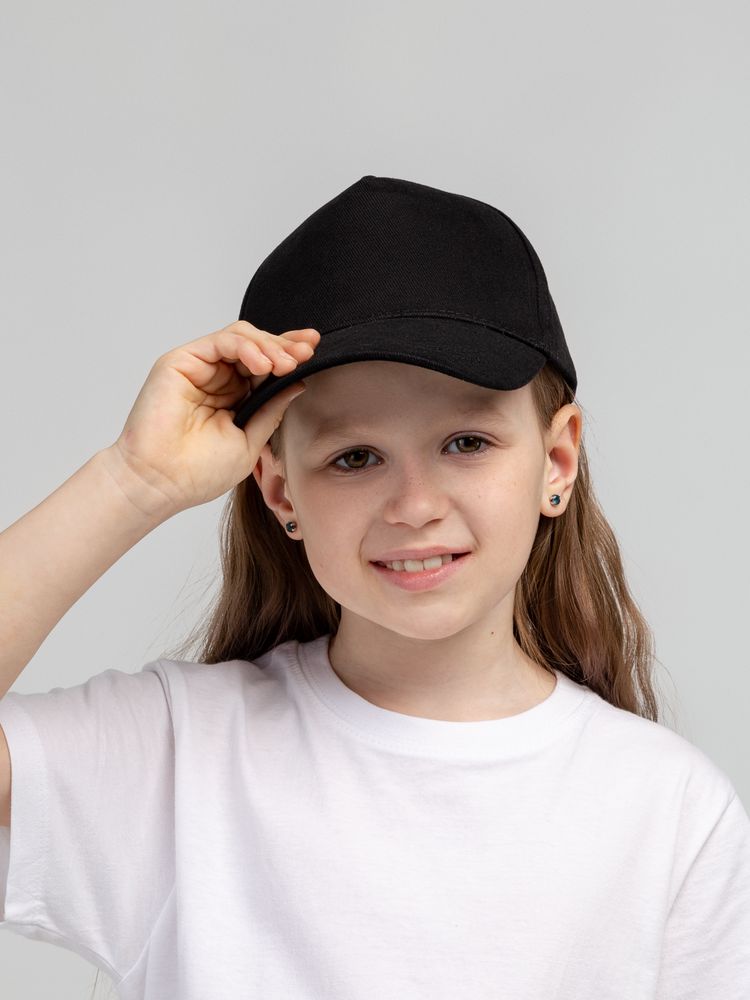 Бейсболка детская Standard Kids, черная с логотипом СПб - фото № 4