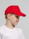 Бейсболка детская Standard Kids, красная с логотипом СПб - фото № 4