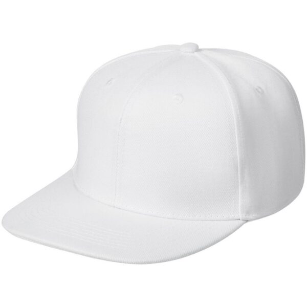 Бейсболка Snapback с прямым козырьком, белая с логотипом СПб - фото № 1