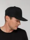 Бейсболка Snapback с прямым козырьком, черная с логотипом СПб - фото № 4