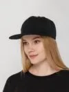 Бейсболка Snapback с прямым козырьком, черная с логотипом СПб - фото № 6