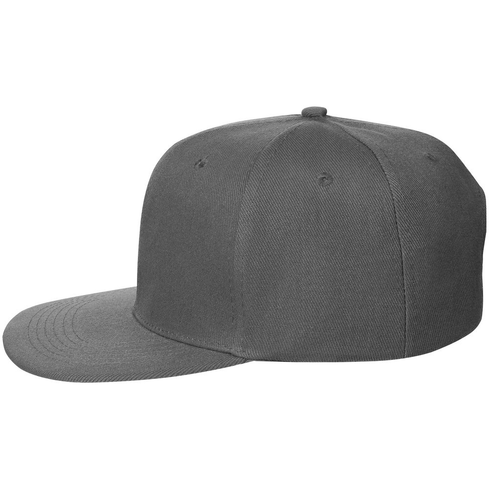 Бейсболка Snapback с прямым козырьком, серая с логотипом СПб - фото № 2
