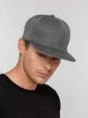 Бейсболка Snapback с прямым козырьком, серая с логотипом СПб - фото № 4