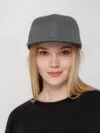Бейсболка Snapback с прямым козырьком, серая с логотипом СПб - фото № 6